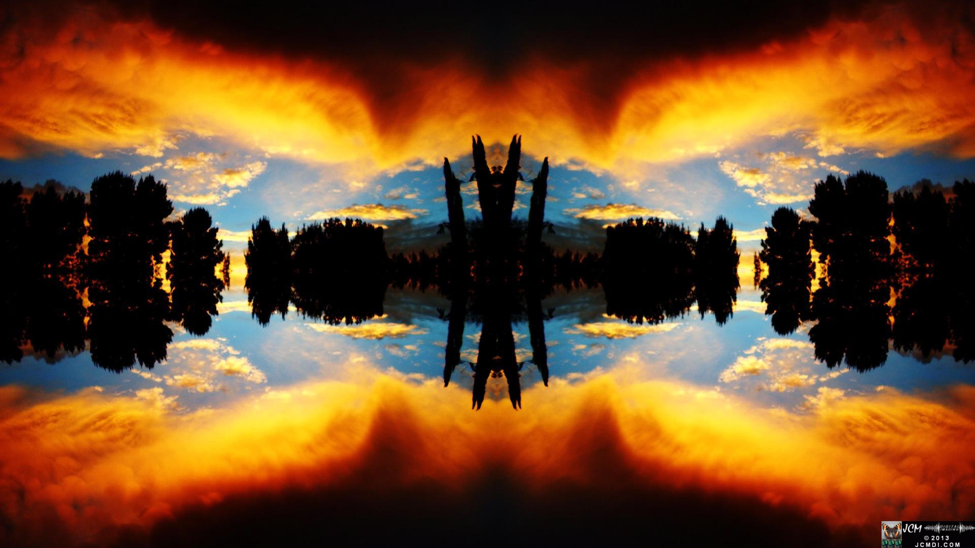 Quadroscopic art made from a digital image of the sky in Santa Clarita, California.